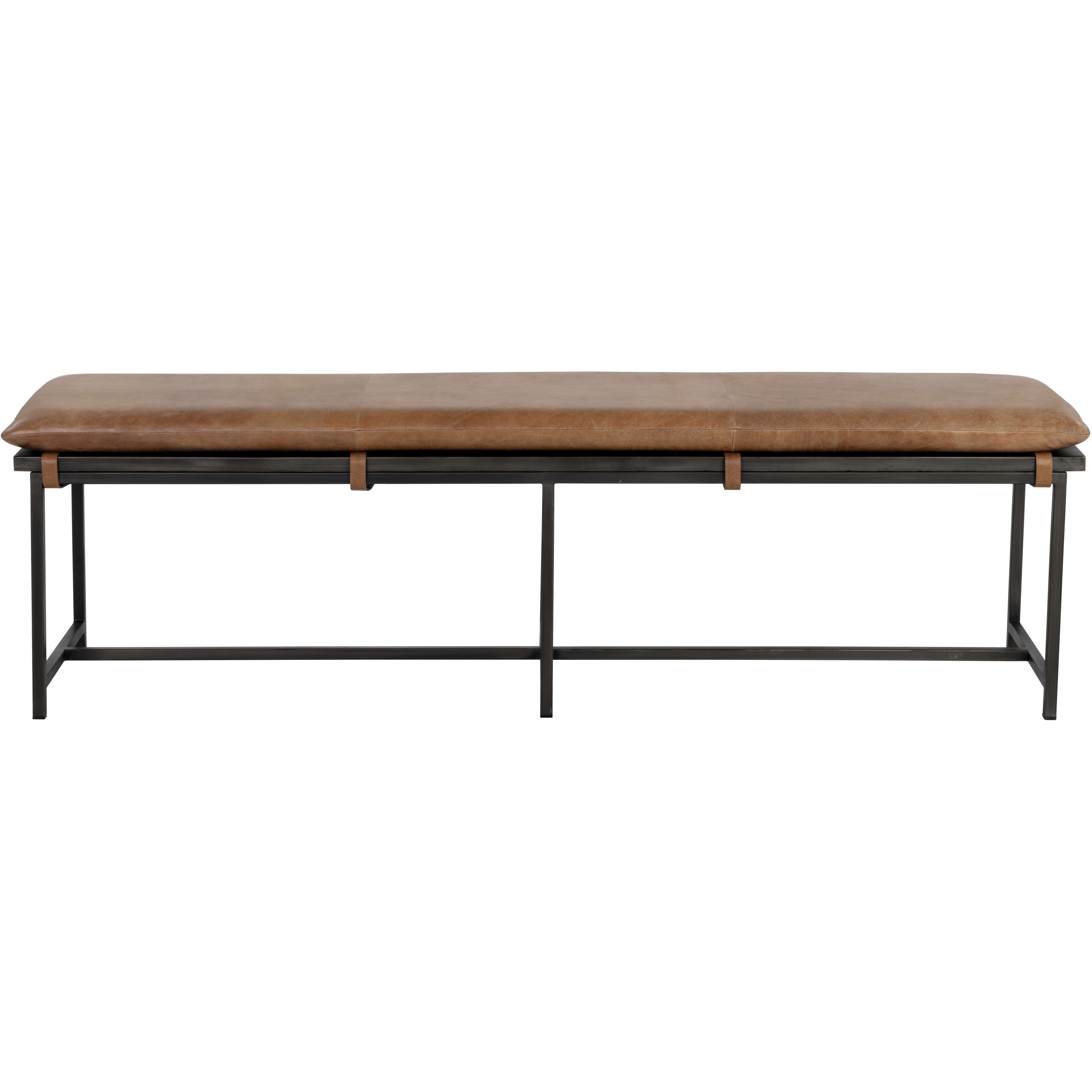 Zancor Gunmetal / Tan Leather Bench